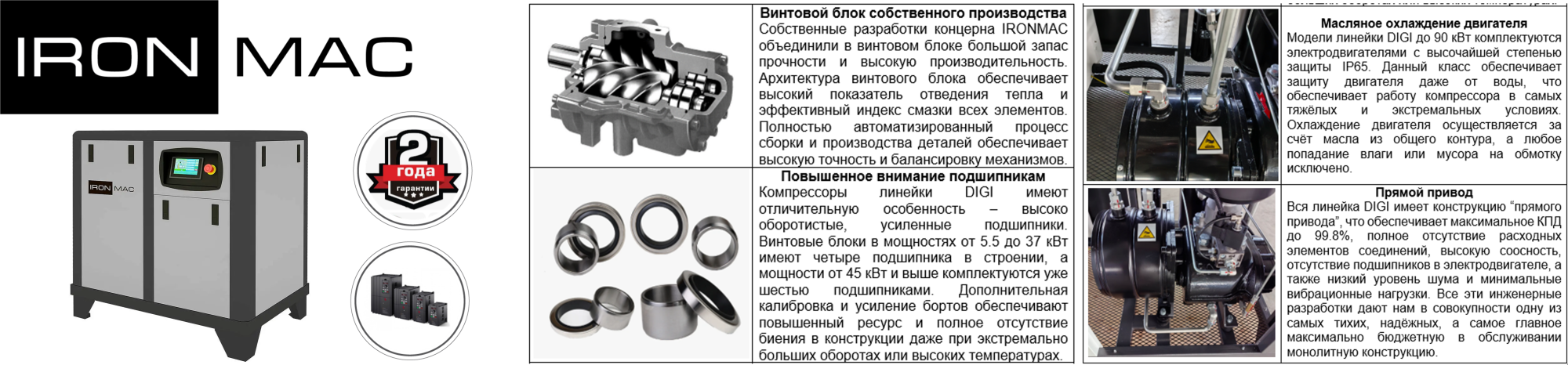 Винтовой компрессор IRONMAC IC 120/8 DIGI WiFi