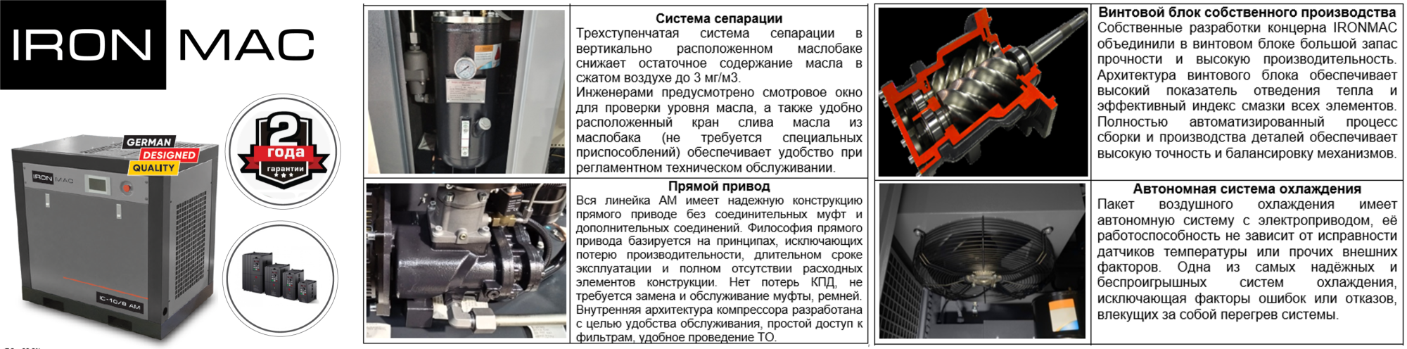 Винтовой компрессор IRONMAC IC 75/10 AM